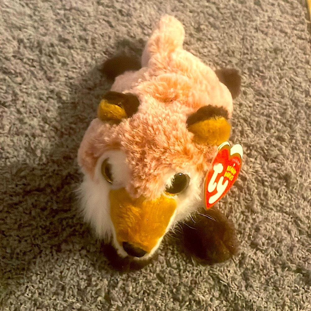 soft red fox white brown paws ty plush stuffed animal